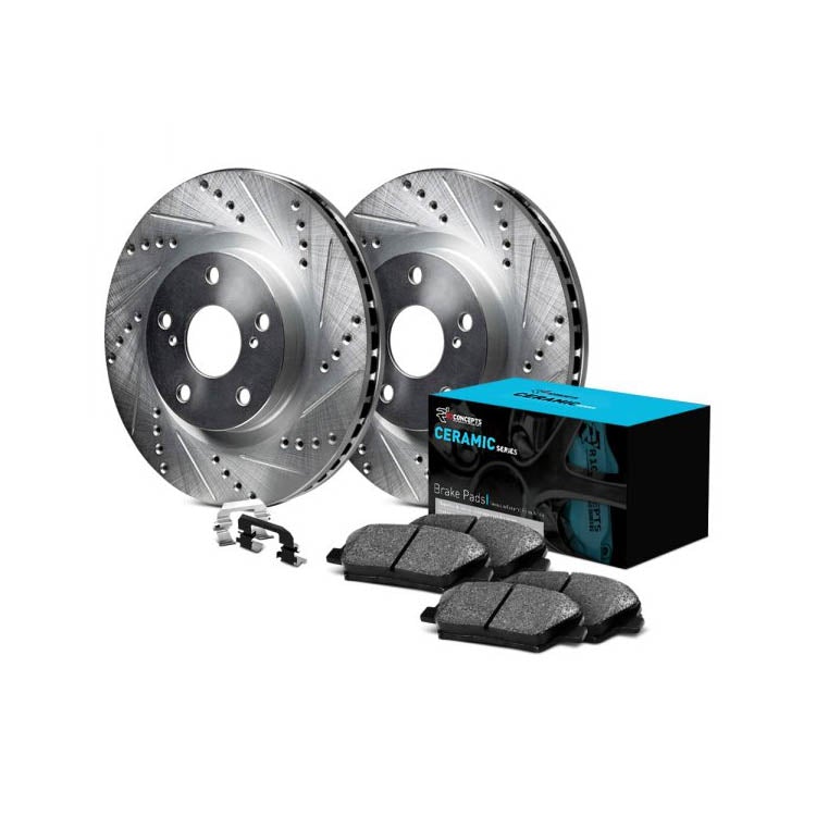Double Drilled and Slotted Brake Rotors